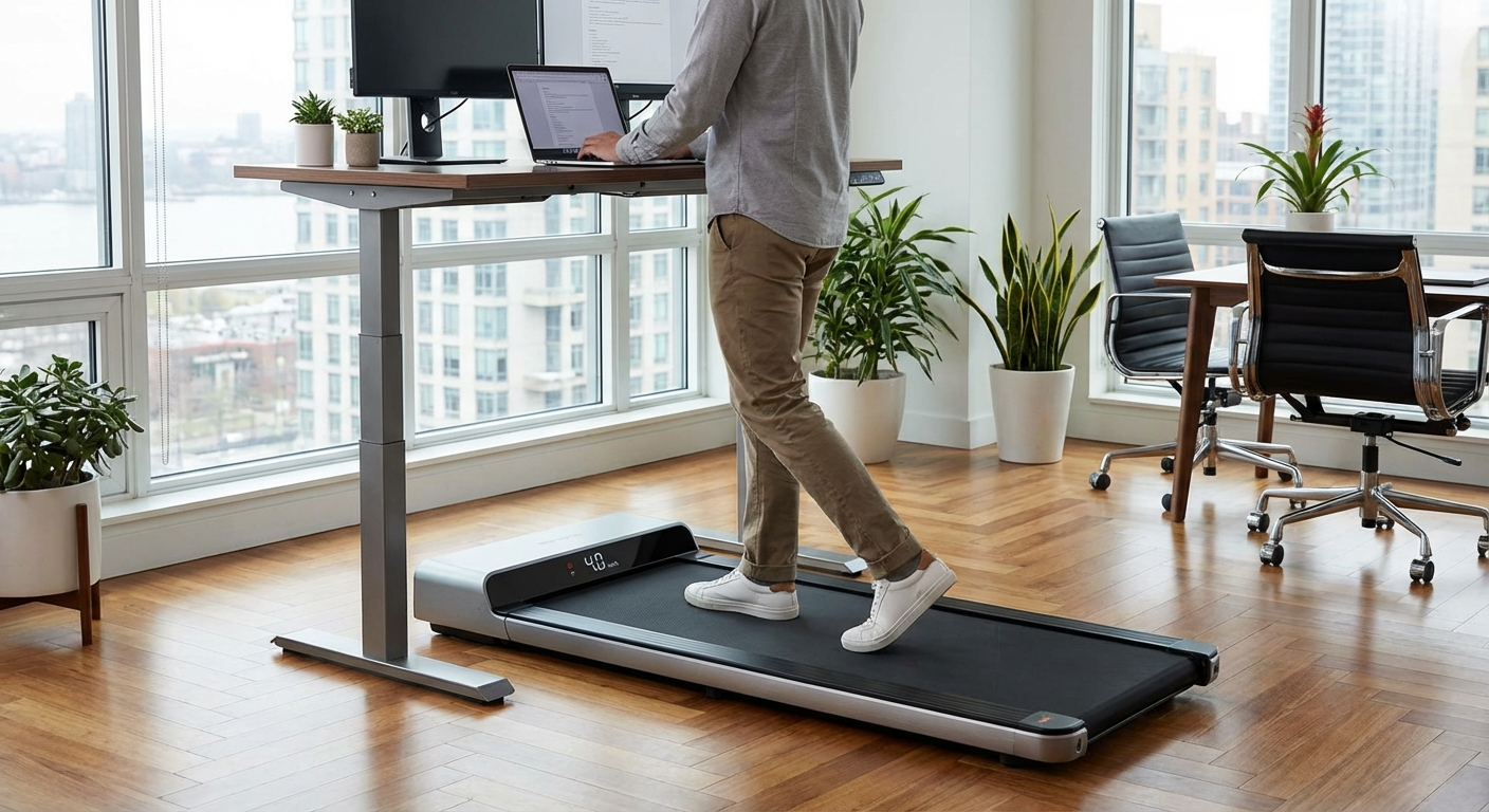 WalkingPad R2 Pro walking pad in a modern apartment home office